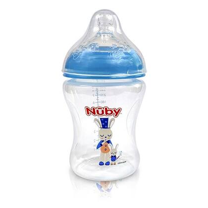 Imagem de Mamadeira Anti-Cólica Boca Larga Bico Anatômico Infantil Brilha No Escuro 270ml +3 Meses - Nuby