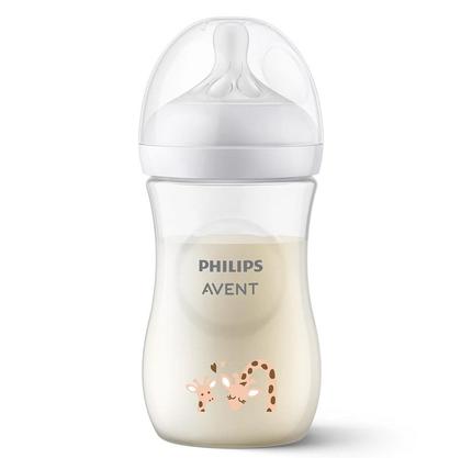 Imagem de Mamadeira Avent Pétala 260ml Decorada Girafa