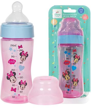 Imagem de Mamadeira Baby Go Wide Neck Minnie Baby Rosa Blister 270ml