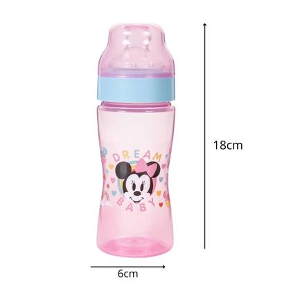 Imagem de Mamadeira bebê 270ml bico Minnie bico silicone wide neck macio tampa Higiênica para maiores de 6 meses