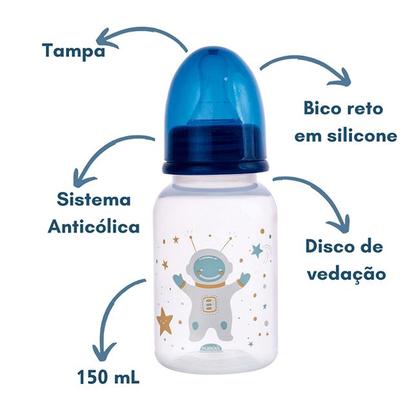 Imagem de Mamadeira Bico Em Silicone Standard 150mL Com Sistema Anticólica Plasútil