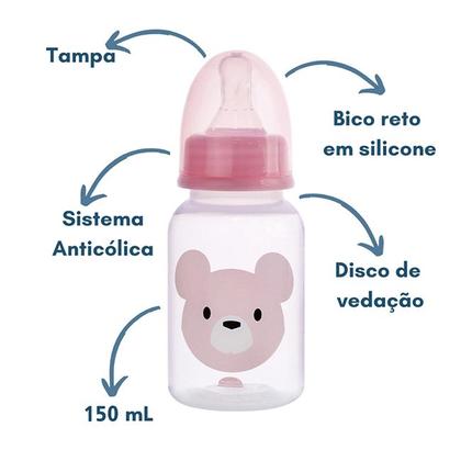 Imagem de Mamadeira Bico Em Silicone Standard 150mL Com Sistema Anticólica Plasútil