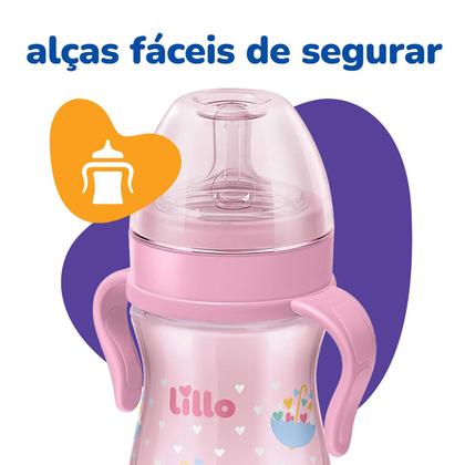 Imagem de Mamadeira com Alça Super Evolution 240ml Rosa - Lillo