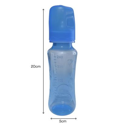 Imagem de Mamadeira de Bebê com Bico de Silicone Resistente Capacidade 240ML Livre de BPA para Menino ou Menina