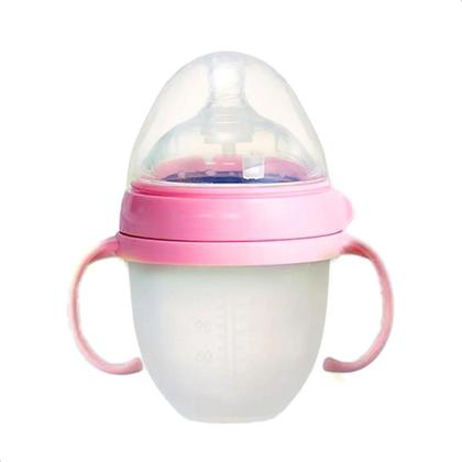 Imagem de Mamadeira De Silicone Bebê Imita Peito Materno Anticólica Antirrefluxo Livre De BPA