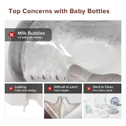 Imagem de Mamadeira de vidro Thyseed anti-cólica 240 ml 8 onças para recém-nascido