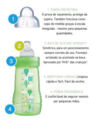 Imagem de Mamadeira Easy Active 270 ml Branca MAM