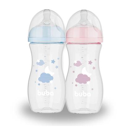 Imagem de Mamadeira Easy Flow Nuvem Bebê 4 meses Free BPA Buba 330ml