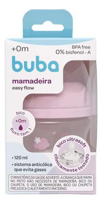 Imagem de Mamadeira Easy Flow Nuvem Rosa Buba 120Ml