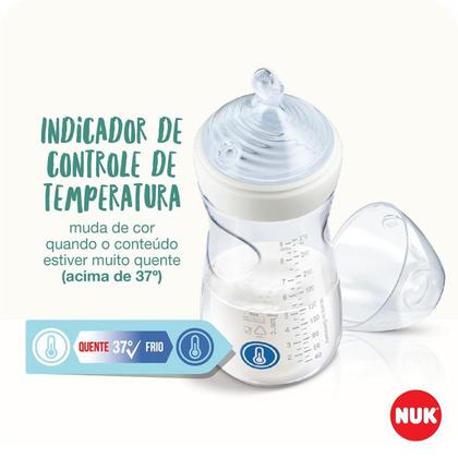 Imagem de Mamadeira Essence Smart Flow 270ml Bico 6m+ Branca NUK