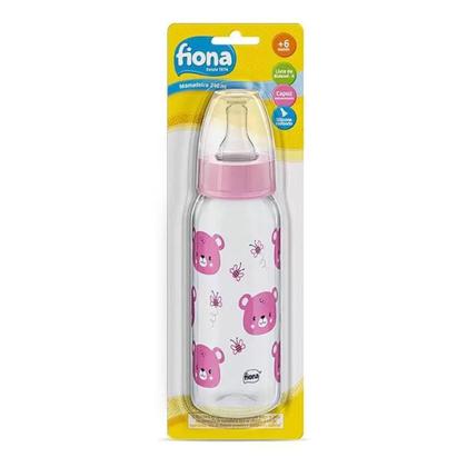 Imagem de Mamadeira Estampada Com Bico de Silicone 240ml Tam.2 Fiona 