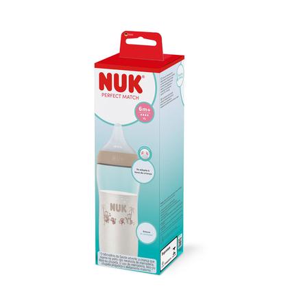 Imagem de Mamadeira Infantil NUK Perfect Match 6m+ Fluxo Variável 360ml Macaco