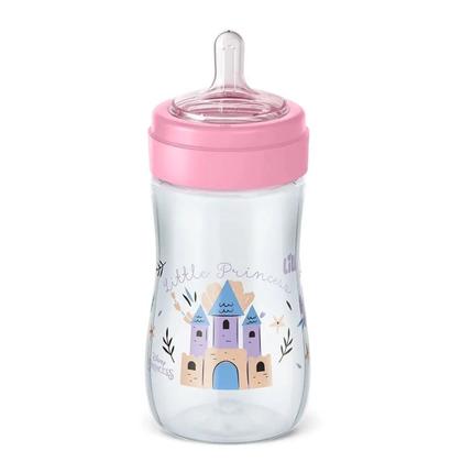 Imagem de Mamadeira Lillo Super Evolution Princess 300ml Disney Baby 6+ Meses Bico Redondo Silicone Princesas