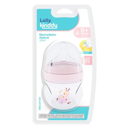 Imagem de Mamadeira Lolly Aureaflow 1 Silicone Redondo Nature