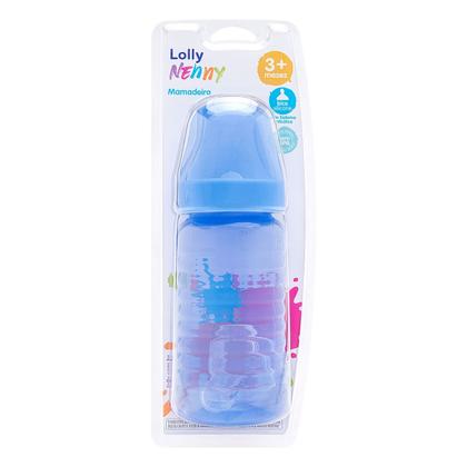 Imagem de Mamadeira Lolly Big Clean Silicone Orto Azul 340Ml