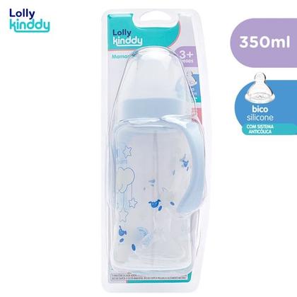 Imagem de Mamadeira lolly big dreams com alca 350ml silicone orto azul
