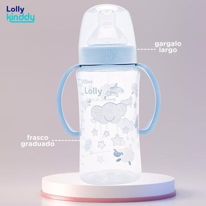 Imagem de Mamadeira lolly big dreams com alca 350ml silicone orto azul