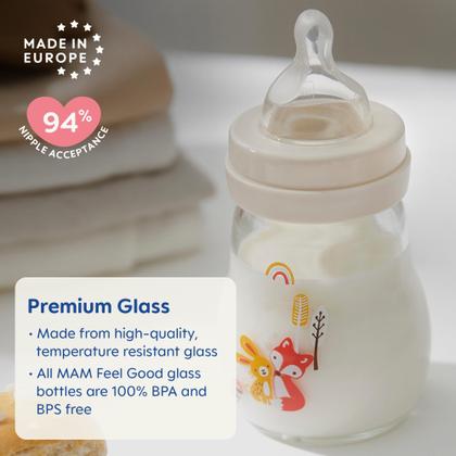 Imagem de Mamadeira MAM Feel Good Premium Glass 180 mL 0 meses ou mais