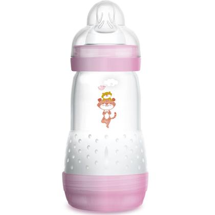 Imagem de Mamadeira Mam First Bottle Bico Silicone Ortodôntico Desenhos Sortidos 260ml 2+ Meses Girls Ref:4664