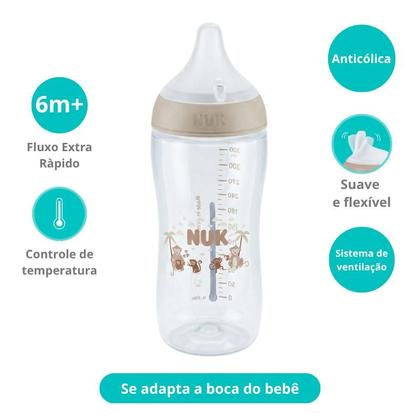 Imagem de Mamadeira Nuk Perfect Match 360ml Fluxo Rápido Bpa Free Neutra