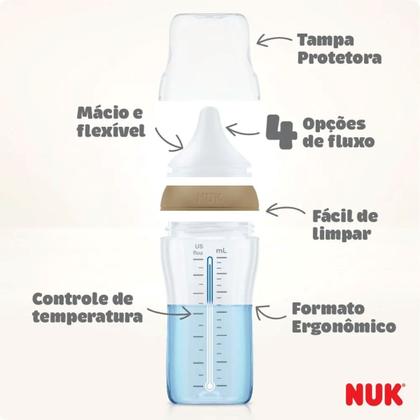 Imagem de Mamadeira Nuk Perfect Match Mais 6 Meses Fluxo Variavel 360ML