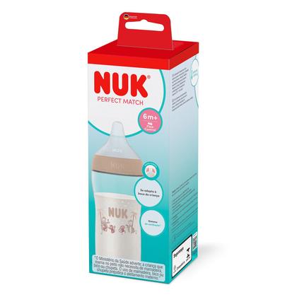Imagem de Mamadeira Nuk Perfect Match Mais de 6 meses Flow Control 260ml Bege