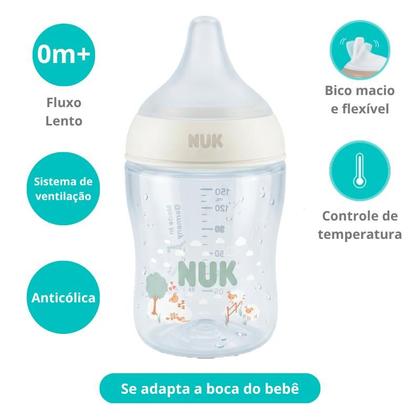 Imagem de Mamadeira Perfect Match Nuk Mais 0 Meses Com Controle de Temperatura Bico Com Sistema De Ventilação Para Bebês
