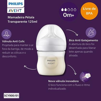 Imagem de Mamadeira Petala 125ML Transparente Philips AVENT SCY900/01