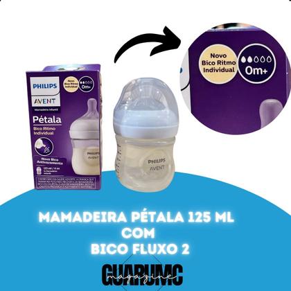 Imagem de Mamadeira pétala 3.0 125ml transparente Philips Avent com bico n2 SCY900/01