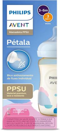 Imagem de Mamadeira Petala Anticolica 3.0 PPSU 260ML Decorada Philips AVENT SCY943/01