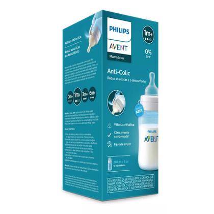 Imagem de Mamadeira Philips Avent Anti-cólica Azul 260ml Classic - Scy121/10