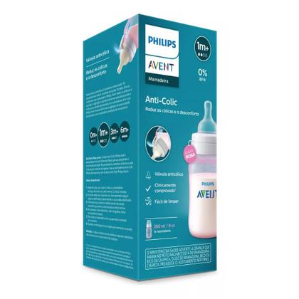 Imagem de Mamadeira Philips Avent Anti-cólica Rosa 260ml Classic - Scy121/09