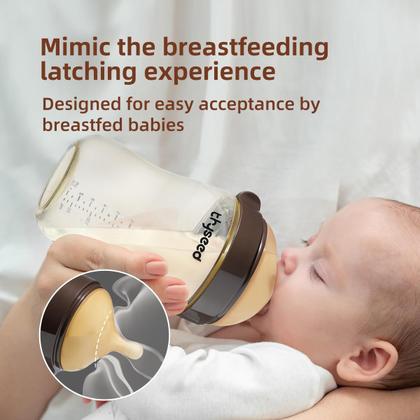 Imagem de Mamadeira Thyseed PPSU, 300 ml, bicos naturais semelhantes a seios, pacote com 2 unidades