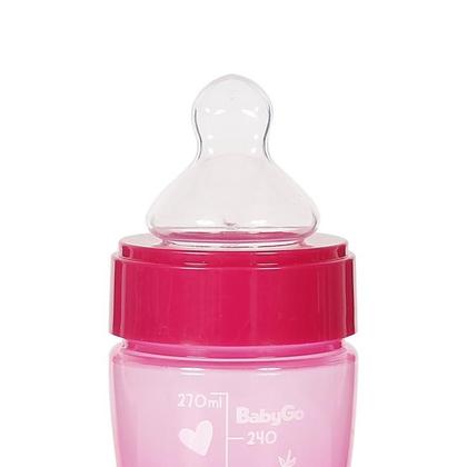 Imagem de Mamadeira Wide Neck Bico Macio 270ml Rosa Ortodôntica