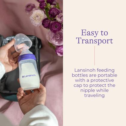 Imagem de Mamadeiras Lansinoh Anti-Colic 240 mL, 3 unidades, com mamilos M