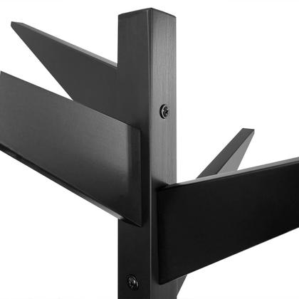 Imagem de Mancebo Cabideiro Chão Madeira Com Arara De Roupas E Bolsa