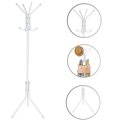 Imagem de Mancebo Cabideiro Chão Pé Porta Casaco Bolsa Cabide Branco