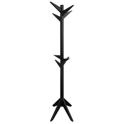 Imagem de Mancebo Chão Reticulado Madeira Com Arara De Roupas E Bolsa