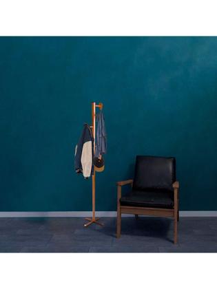 Imagem de Mancebo Leaf Chão Cabideiro Casaco Bolsa Chapeu 6 Ganchos Em Aço