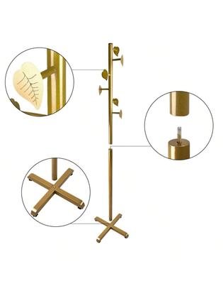 Imagem de Mancebo Leaf Chão Cabideiro Casaco Bolsa Chapeu 6 Ganchos Em Aço