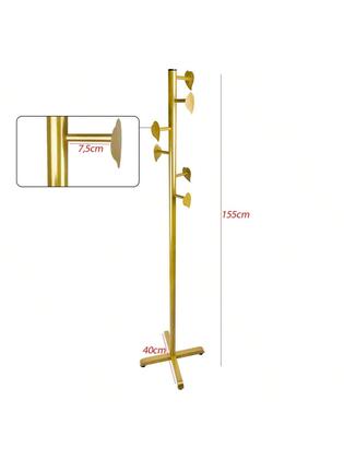 Imagem de Mancebo Leaf Chão Cabideiro Casaco Bolsa Chapeu 6 Ganchos Em Aço