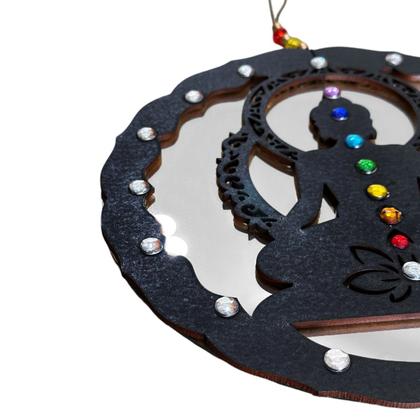 Imagem de Mandala De Orixá Com Espelho Umbanda Terreiro P/ Parede 20cm