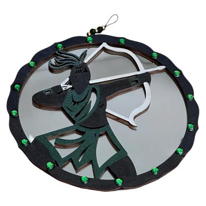 Imagem de Mandala De Orixá Com Espelho Umbanda Terreiro P/ Parede 20cm