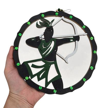 Imagem de Mandala De Orixá Com Espelho Umbanda Terreiro P/ Parede 20cm