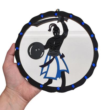 Imagem de Mandala Orixá Ogum Com Espelho Imagem Umbanda De Parede 20cm