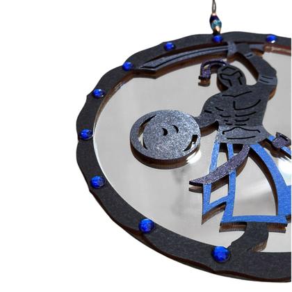 Imagem de Mandala Orixá Ogum Com Espelho Imagem Umbanda De Parede 20cm