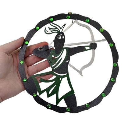 Imagem de Mandala Orixá Oxóssi Imagem Umbanda De Pendurar Parede 20cm