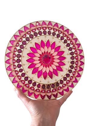 Imagem de Mandala Vitral Decorativa de parede em vidro de 25cm