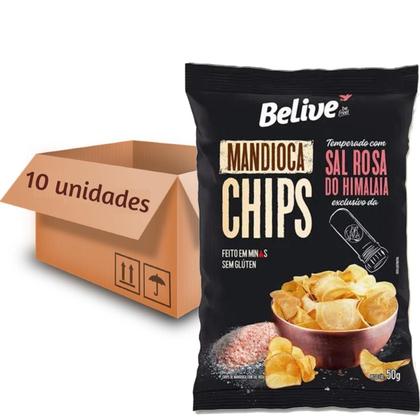 Imagem de Mandioca Chips Belive Sal Rosa Do Himalaia 50G 10Un