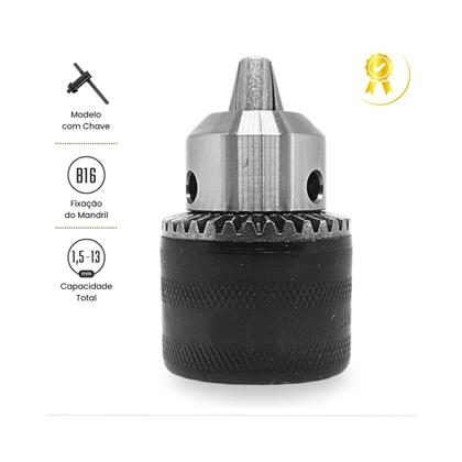 Imagem de Mandril com Chave 1/2" (1,5 - 13mm) - Rosca 20 UNF - EDA